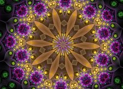 Fraktal z kolorowym wzorem kwiatowym