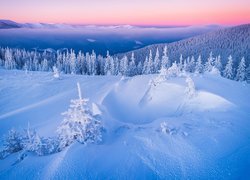 Górski krajobraz zimową porą