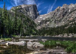 Jezioro, Dream Lake, Góry, Park Narodowy Gór Skalistych, Kolorado, Stany Zjednoczone