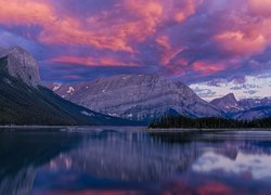 Góry, Jezioro Upper Kananaskis Lake, Alberta, Kanada