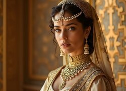 Kobieta, Biżuteria, Naszyjnik, Kolczyki