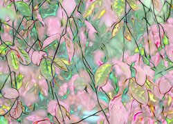 Kolorowe liście w grafice fractailus