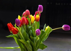 Kolorowe, Tulipany, Bukiet