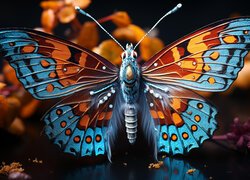 Kolorowy motyl w grafice