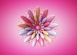 Kwiat w 3D na różowym tle
