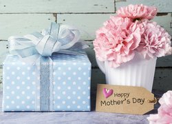 Dzień Matki, Prezent, Kwiaty, Goździki, Bilecik, Życzenia