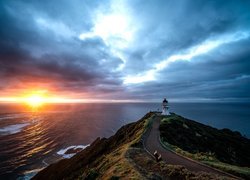 Latarnia morska Cape Reinga Lighthouse w Nowej Zelandii