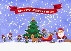 Boże Narodzenie, Mikołaj, Dzieci, Zima, Choinka