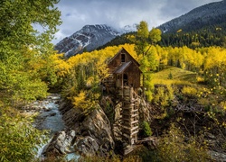Młyn Crystal Mill w Kolorado jesienną porą