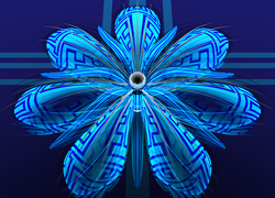 Niebieski graficzny kwiat w 3D