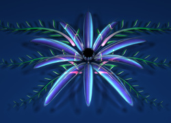 Grafika 3D, Niebieski, Kwiat