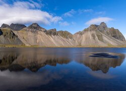 Góry, Vestrahorn, Morze, Odbicie, Islandia