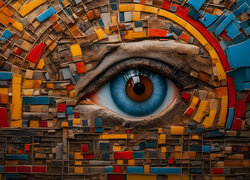 Oko, Mozaika, Kolorowa, Wzory