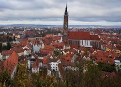Panorama niemieckiego miasta Landshut