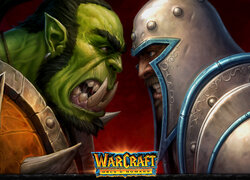 Gra, World of Warcraft, Orks and Humans, Postacie, Ork, Rycerz, Twarze, Profil, Plakat