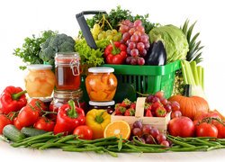 Warzywa, Owoce, Przetwory, Słoiki, Koszyk