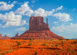 Stany Zjednoczone, Wyżyna Kolorado, Arizona, Formacje, Skały, Region Monument Valley, Dolina Pomników, Niebo