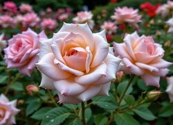 Róże, Rozkwitnięte, Różowe, Kwiaty, Grafika