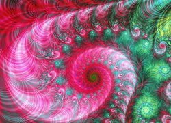 Różowe spirale w grafice fraktal