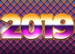 Nowy Rok, 2019, Świecące, Cyfry