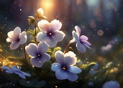 Rozświetlone jasnofioletowe kwiaty