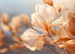 Rozświetlone słońcem kremowe kwiaty