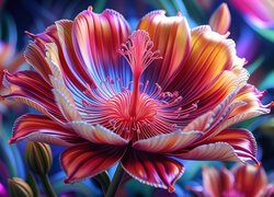 Kwiat, Egzotyczny, Kolorowy, Rozkwitnięty, Grafika