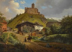 Ruiny zamku Hilgartsberg w malarstwie Carla Friedricha Heinzmanna