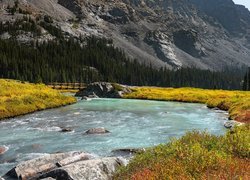 Góry, Pasmo górskie, Góry Skaliste, Rzeka, Dinwoody Creek, Wyoming, Stany Zjednoczone