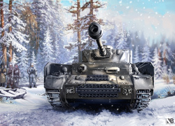 World of Tanks, Nikita Bolyakov, Śnieg, Zima, Czołg, Pz.Kpfw.IV Ausf.H