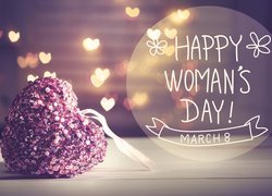 Serce i życzenia na Dzień Kobiet