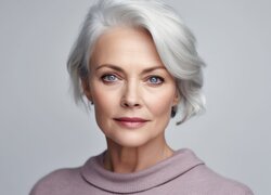 Kobieta, Siwowłosa, Grafika AI