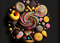 Kolorowe, Słodycze, Czekolada, Cukierki