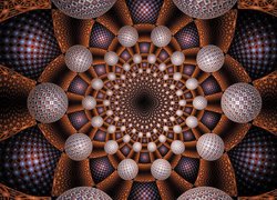 Spirale i kule w grafice fraktal