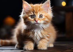 Spojrzenie małego rudego kotka