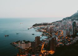 Monako, Monte Carlo, Morze Liguryjskie, Lazurowe Wybrzeże, Domy, Statki