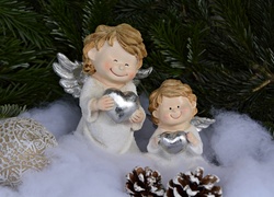 Świąteczna dekoracja z aniołkami