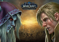 Gra, World of Warcraft Battle for Azeroth, Postacie, Sylvanas Windrunner, Anduin Wrynn, Twarze, Bitwa, Plakat
