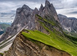 Włochy, Południowy Tyrol, Góry, Dolomity, Szczyt Seceda