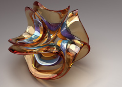 Szklany abstrakcyjny obiekt w 3D
