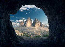 Góry, Skała, Jaskinia, Masyw, Tre Cime di Lavaredo, Dolomity, Włochy