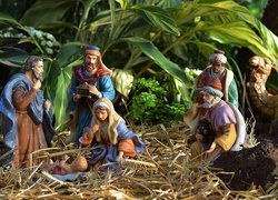 Żłóbek, Dzięciątko, Jezus, Trzej Królowie, Figurki, Siano, Boże Narodzenie