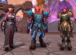 Trzy postacie z gry World of Warcraft Dragonflight