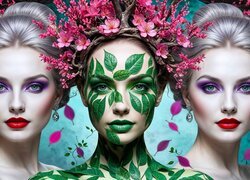 Trzy, Kobiety, Twarze