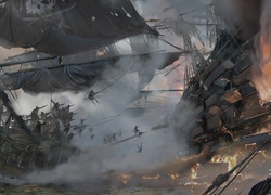 Walka piratów na statkach w grze Skull and Bones