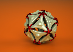 Wektorowa grafika w 3D z trójkątami w kuli