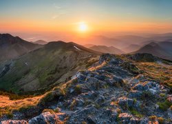 Góry, Mała Fatra, Karpaty, Zachód słońca, Słowacja