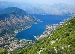 Góry, Zatoka Kotorska, Miasto, Kotor, Morze Adriatyckie, Czarnogóra