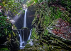 Wodospad Duggers Creek Falls w Karolinie Północnej