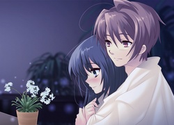 Manga Anime, Para, Zakochani, Kwiaty